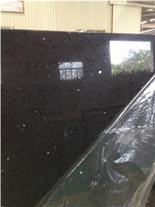 Chinese Quartz Stone Slabs, Black Quartz Stone with Crystal, Black Caesarstone