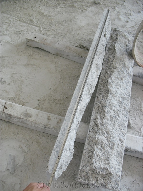G655 White Granite Mushroom Stone Tiles, China Cheap White, Light Grey Granite Mushroom Wall Cladding, Grey Granite Mushroomed Cladding