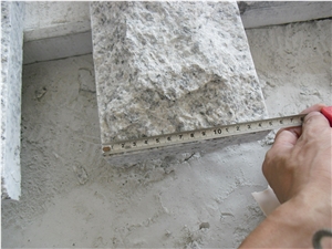 G655 White Granite Mushroom Stone Tiles, China Cheap White, Light Grey Granite Mushroom Wall Cladding, Grey Granite Mushroomed Cladding