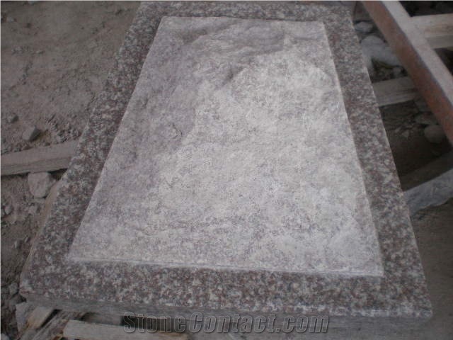 G664 Pink Porrino Granite Mushroom Stone Tiles, China Cheap Pink Granite Mushroom Wall Cladding, Pink Granite Mushroomed Cladding
