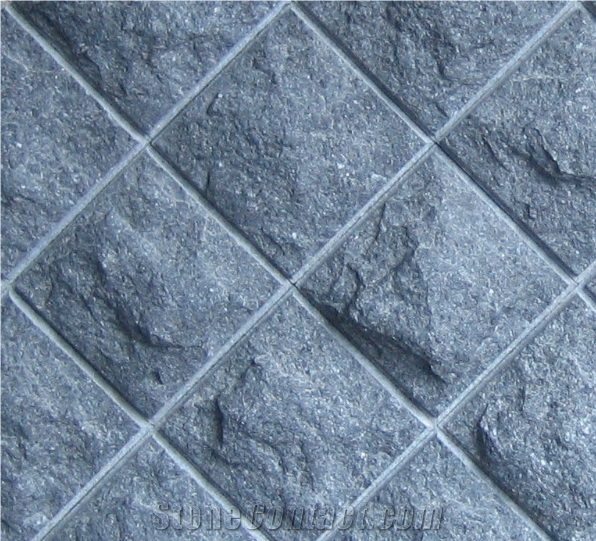 G684 Black Basalt Mushroom Stone Tiles, China Cheap Black Basalt Mushroom Wall Cladding, Black Basalt Mushroomed Cladding