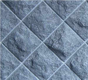 G684 Black Basalt Mushroom Stone Tiles, China Cheap Black Basalt Mushroom Wall Cladding, Black Basalt Mushroomed Cladding