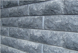 G684 Black Basalt Mushroom Stone Tiles, China Cheap Black Basalt Mushroom Wall Cladding, Black Basalt Mushroomed Cladding
