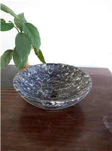 Natural Black Marble Wash Sinks & Basins, Round Sink, Wash Basin