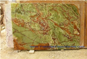 Pakistan Popular Luxury Green Onyx Polished Tiles & Slabs, Natural Building Stone Onyx with Brown Veins/Lines, Flooring,Feature Wall,Clading, Hotel Lobby, Bathroom, Living Room Project Decoration