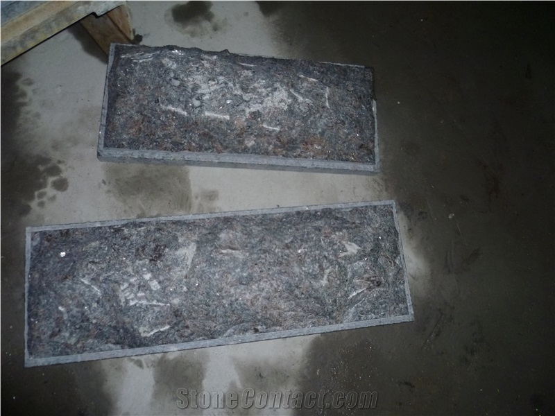 Tan Brown Granite Mushroom Stone Tiles, Indian Brown Granite Mushroom Wall Cladding, Brown Granite Mushroomed Cladding
