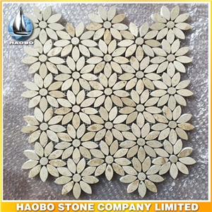 Beige Limestone Wall Tiles Wholesale Mosaic Tiles Flower Types Polished Beige Limestone Wall Tiles Wholesale Mosaic Tiles Flower Types Polished