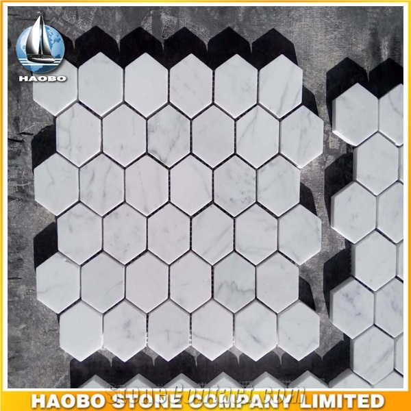 Carrara White Marble Hexagon Mosaic Tile Polished Wholesale