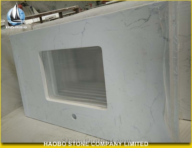 Carrara White Marble Quartz Countertops