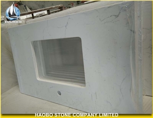 Carrara White Marble Quartz Countertops