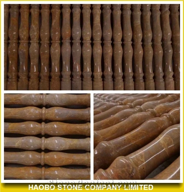 Golden Net Marble Staircase Balustrade