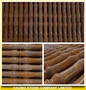 Golden Net Marble Staircase Balustrade