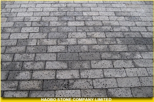 Hainan Black Basalt Cube Stone & Pavers, Walkway Pavers, Basalt Paving Stone