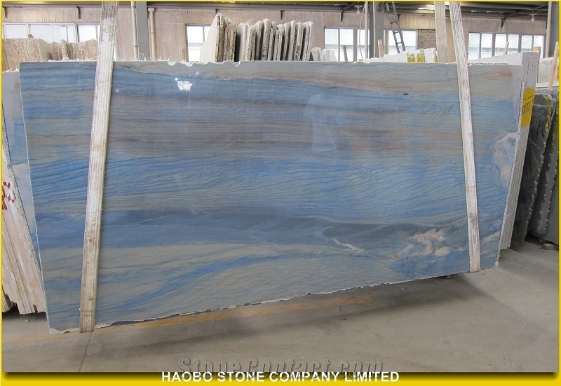 Imported Light Blue Luxury Quartzite Azul Macauba, Azul Bahia Polished Slabs, Brazil Natural Blue Quartzite Floorings, Background Wall