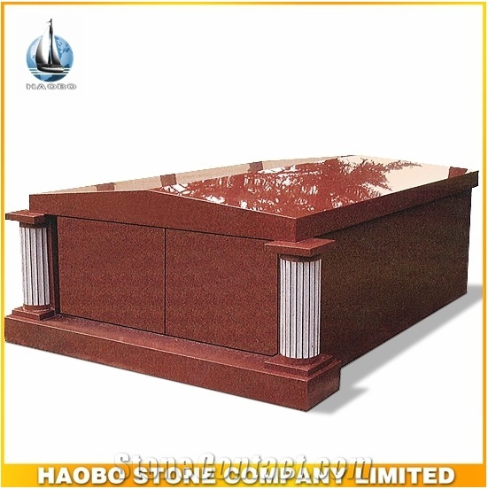Polished Red Granite Mausoleum for Sale