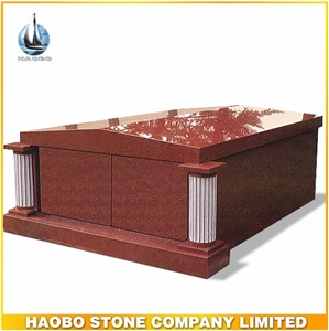 Polished Red Granite Mausoleum for Sale