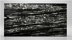Black Dune Marble Slabs, Tiles