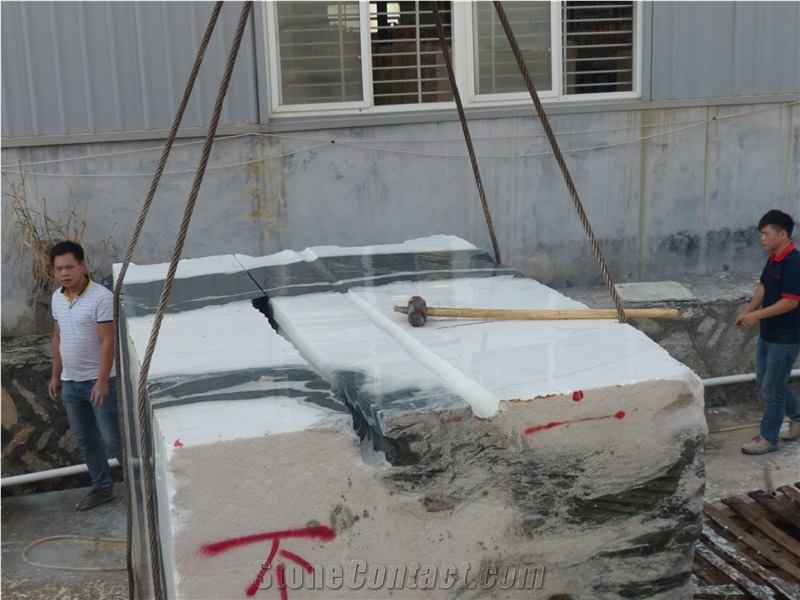 New and Raw Natural White Marble Blocks for Panda White