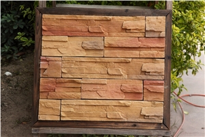 Orange Artificial Cultured Stone, Wall Cladding, Stacked Stone