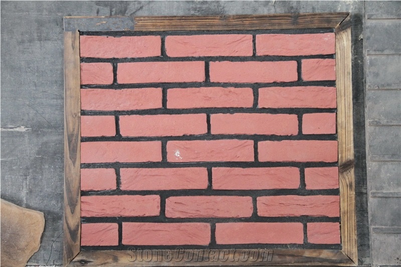 Pink Artificial Cultured Stone, Wall Cladding, Stacked Stone
