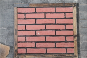 Pink Artificial Cultured Stone, Wall Cladding, Stacked Stone