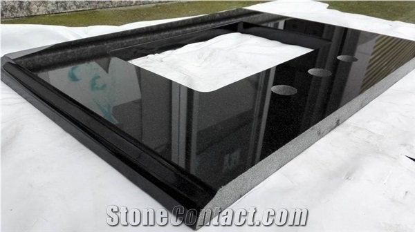 Black Granite Vanity Tops, China Balck Granite Bathroom Countertops, Polished Balck Stone Bath Top, Bathroom Vanity Tops, Good Quality Vanity Top, Custom Vanity Tops