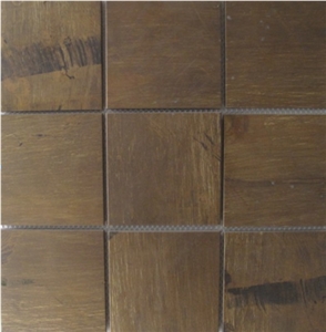 China Factory Brown Color Slate Mosaic for Floor Paving or Wall Cladding，Wholesaler-Xiamen Songjia