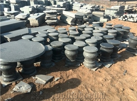 China Grey Granite Bench&Chair&Table,,Garden Bench&Chair&Table,Exterior Garden Table&Bench,Stone Table Sets,Outdoor Table&Bench,Exterior Furniture,Outdorr Chiars,Park Benches,Black&Grey Stone Chairs