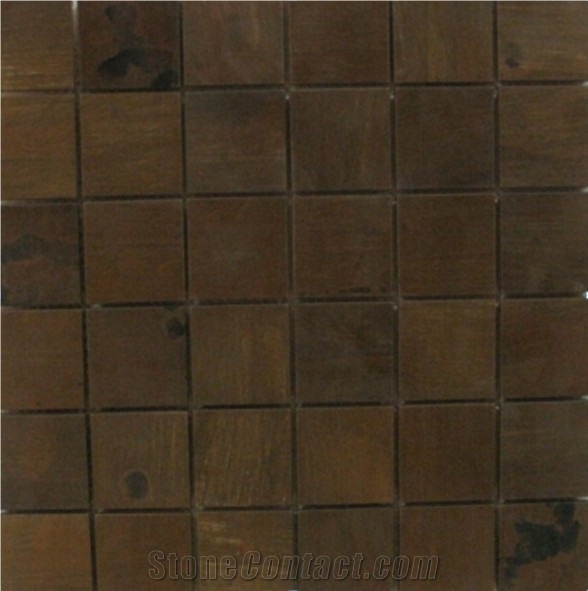 China Mosaic Factory, Brown Slate Mosaic for Floor Paving and Wall Cladding,Bathroom and Bedroom Pattern