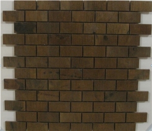 China Mosaic Factory, Brown Slate Mosaic for Floor Paving and Wall Cladding,Wholesaler-Xiamen Songjia