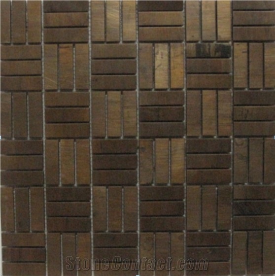 China Mosaic Factory, Brown Slate Mosaic for Floor Paving and Wall Cladding,Wholesaler-Xiamen Songjia