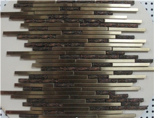China Mosaic Factory, Mental Mosaic Staliness Steel Mosaic for Floor Paving and Wall Cladding,Western Style Bathroom Floor Paving,Wholesaler-Xiamen Songjia