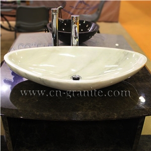 China White Marble Sinks & Basins, Pure White Stone Wash Basins & Sinks, Bathroom Wash Basins & Sinks, Kichen Sinks, Vessel Sinks, Oval Basins