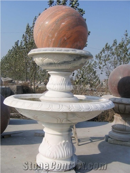 Fountain Ball, Fengshui Ball Fortune Ball, Red Granite Fountain,Garden Water Fountain,Red Stone Water Fountain, Polished Ball Fountain, Exterior Sculptured Fountain,Outdoor Sculptured Fountains