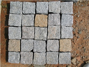 G682 Meshed Cube Stone,Yellow & Rusty Granite Cube Stone,Granite Paving,Yellow Granite Cube Stone,Driveway Paving Stone,Rusty Granite Cube Stone,Cobble Stone,Paving Sets,Courtyard Road Pavers