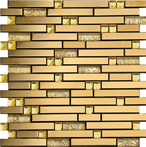 Golden Mosaic Tiles&Wall Mosaic Panles,Floor Mosaic Cladding,Glass Mosaic,Chinese Cheap Flooring Mosaic Tiles,Red Brick Mosaic,Hot Sale Walling Mosaic Tiles Home Decoration Pattern Mosaic