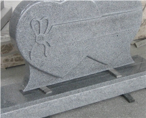 Grey Heart Tomstone&Monuments,Angel and Heart Tombstone, Sculptured Tombstone,Polished Grey Monument&Tombstone,Grey Stone Monument,China Granite Stone Tombstone,China Grey Granite Monument & Tombstone