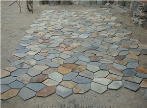 Irregular Slate Paving Stone, Irregular Flagstones, Flagstone Road Paving, Flagstone Walkway Pavers, Random Flagstone, Flagstone Wall & Courtyard, Rusty Flagstone Paving Tiles
