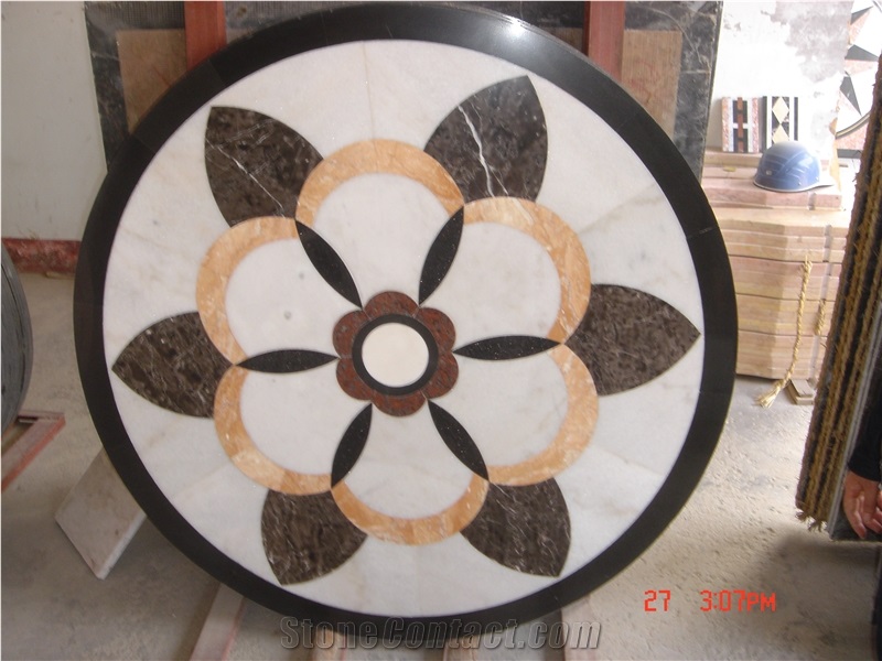 Mosaic Flooring Pattern, Square Mosaic Medallion, Waterjet Medallions,Marble Mosaic Medallion, Art Marble Flooring,Multicolor Mesh Mounted Mosaic,Indoor Decoration,China Home Decor Medallion
