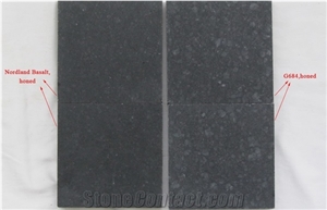 New G684 Chinese Black Basalt Nordland Basalt Honed Flooring Tiles & Slabs, China Black Basalt,Basalt Wall Tiles & Floor Tiles,Basalt Pattern,Lava Stone Wall Tiles