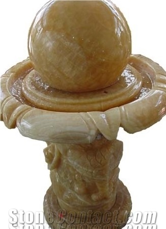 Onxy Stone Fountain,Onxy Ball Fountain,Beige&Yellow Marble Fountains,Garden Fountains,Exterior Stone Fountains,China Beige Stone Fountains,Water Features,Good Quality Fountains