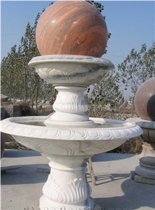 Red Granite& Marble Fountains,Garden Fountains,Exterior Stone Fountains,China Beige Stone Fountains,Water Features,Good Quality Fountains