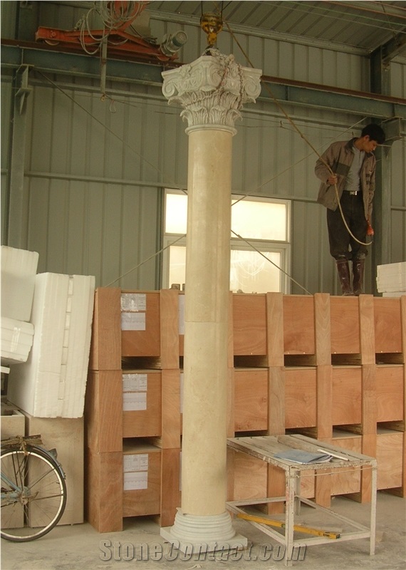 Yellow&Grey Marble Columns,Roman Columns,Polished Stone Columns,Sculptured Columns,Indoor&Outdoor Stone Columns,Ionic Columns,Chinese Cheaper Price Columns,Good Quality Columns,
