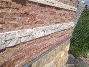 Cultural Stone Tiles, Romanit Pink Sandstone Cultured Stone, Pink Sandstone Stacked Stone Veneer