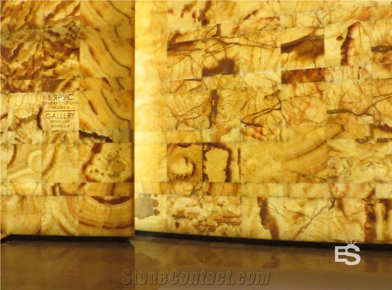 Backlit Honey Onyx Wall Panel Project