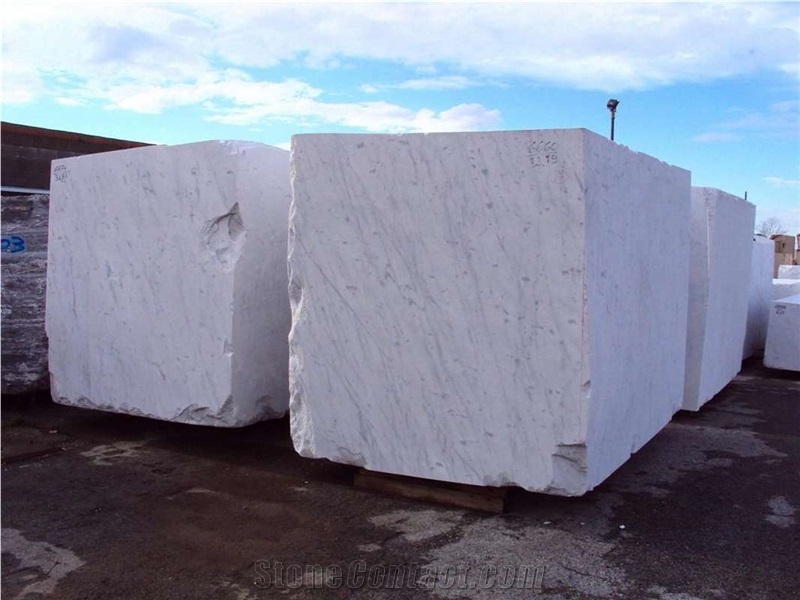 Bianco Venato Marble Blocks, White Marble Blocks Italy