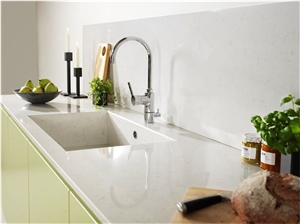 Bestone Quartz Stone Slab for Pre-Fabricated Vanity Tops with Various Edge Profiles