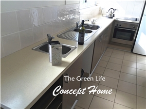 Bst Beige Quartz Stone Kitchen Countertops Surfaces Including Stain,Scratch and Water Resistance with a Variety Of Edge Profile Opotion