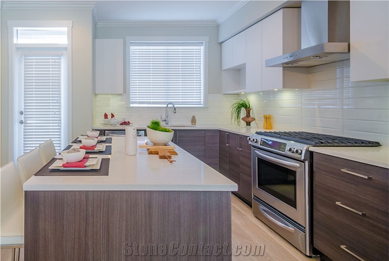 Marble Imitation Aritificial Corian Stone Surfaces with Various Edge Profile Kitchen Countertop