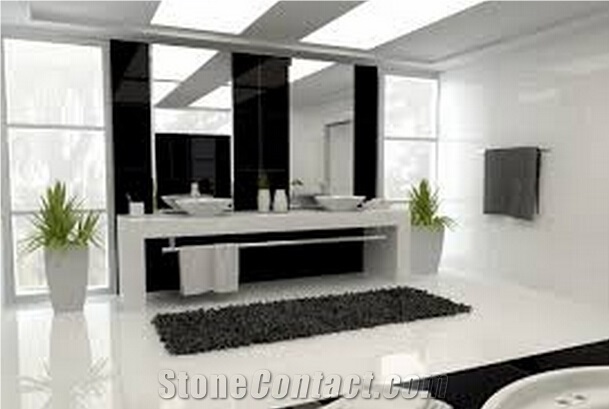 White Nano Crystallized Glass Custom Kitchen Countertops